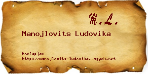 Manojlovits Ludovika névjegykártya